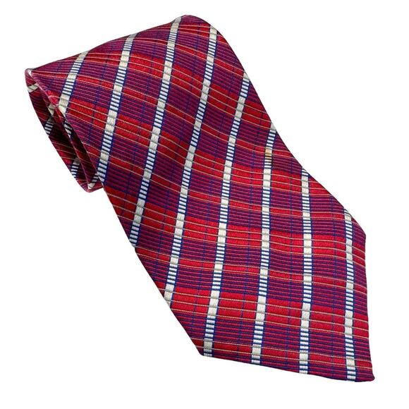 J Z Richards All Silk Red Men's Necktie Made in USA Business Work Office Holiday - Picture 3 of 10